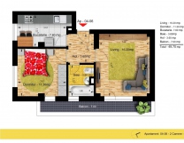 Apartament 2 camere în Popesti-Leordeni